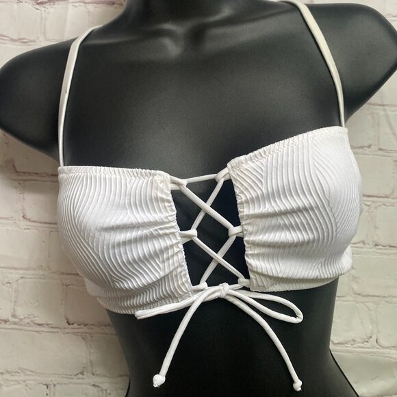 Milly Cabana White Swim Top NWT Size Medium - Picture 1 of 7